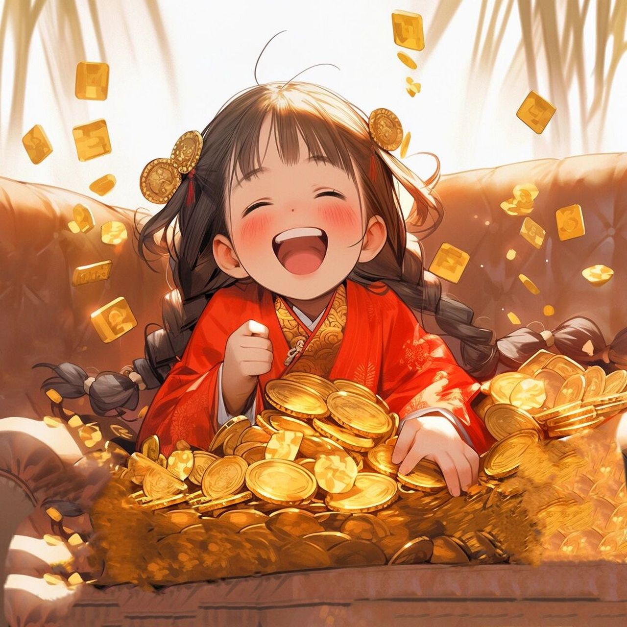 招财头像/ 人生所求,暴富和自由