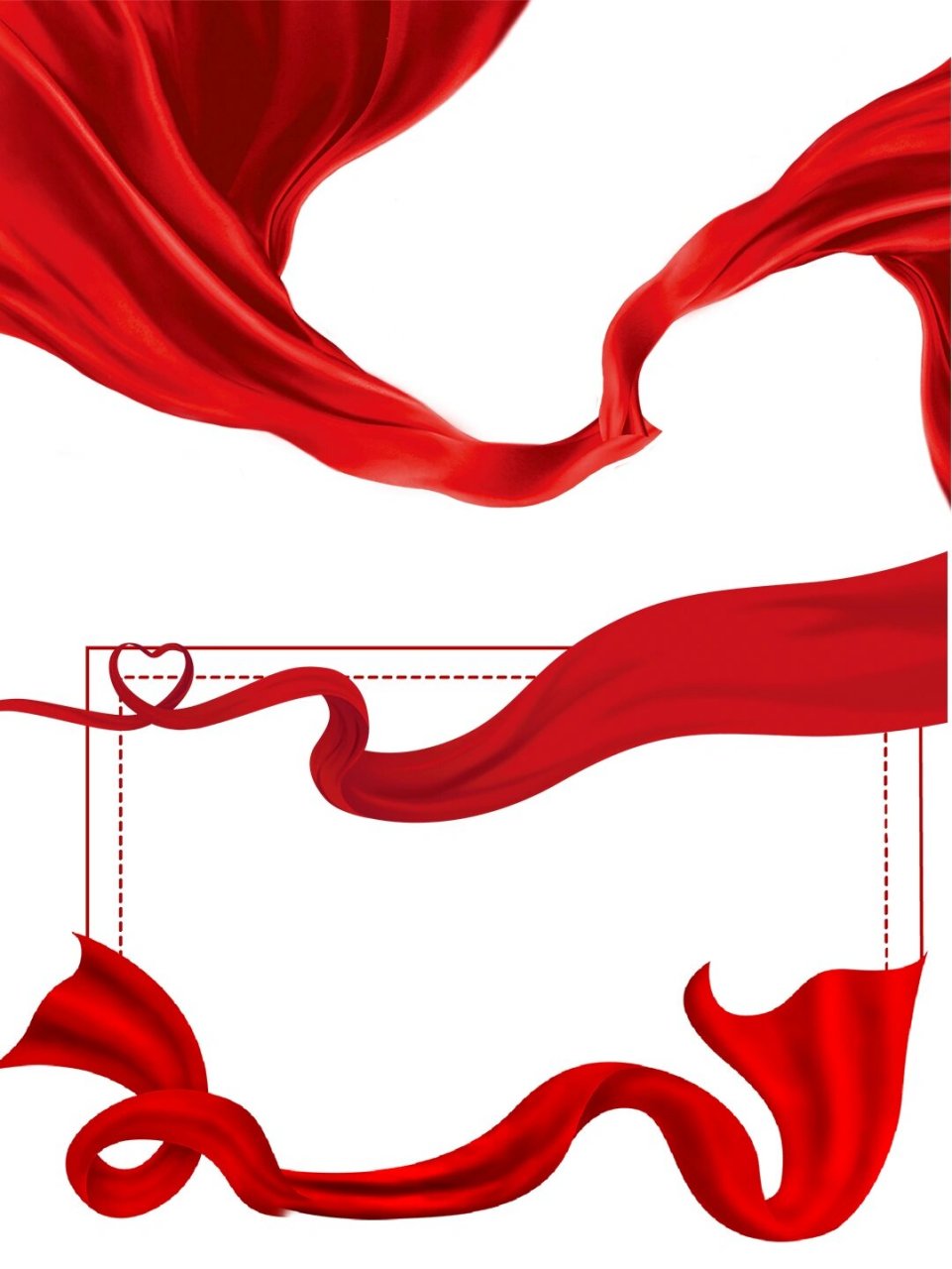 劳动节元素|活力红色飘带飞扬装饰素材no.87 劳动节到了,活力红!