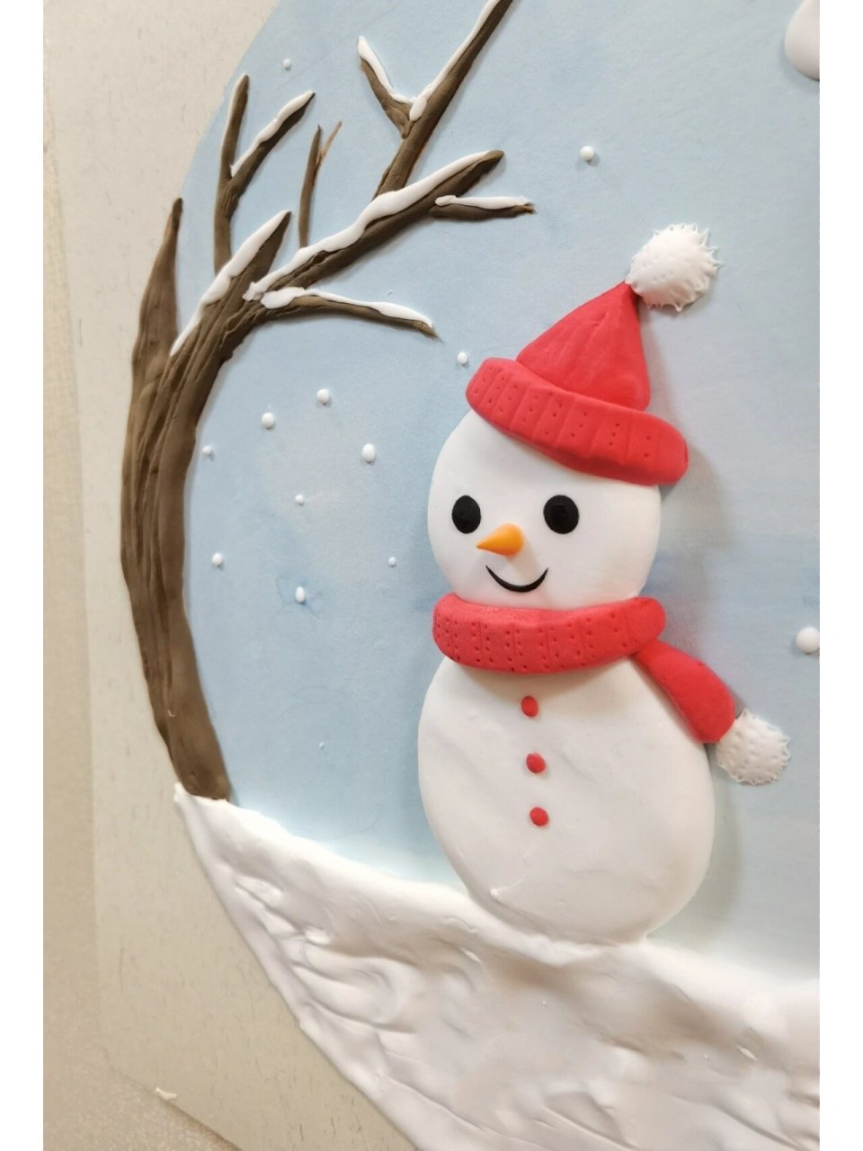 幼儿园粘土手工 冬季雪人 带着孩子过冬季啦