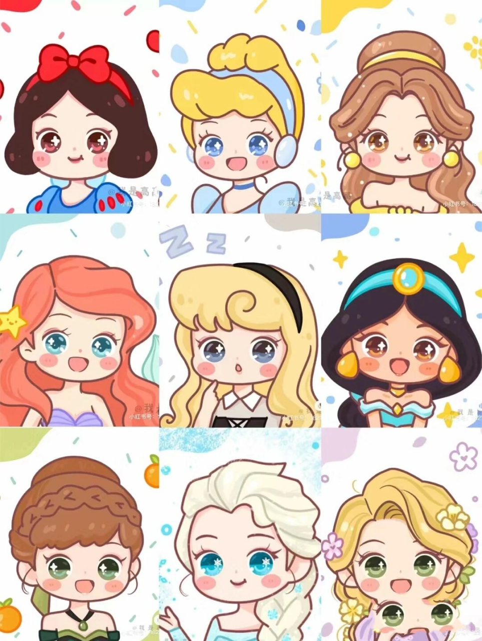 迪士尼公主简笔画