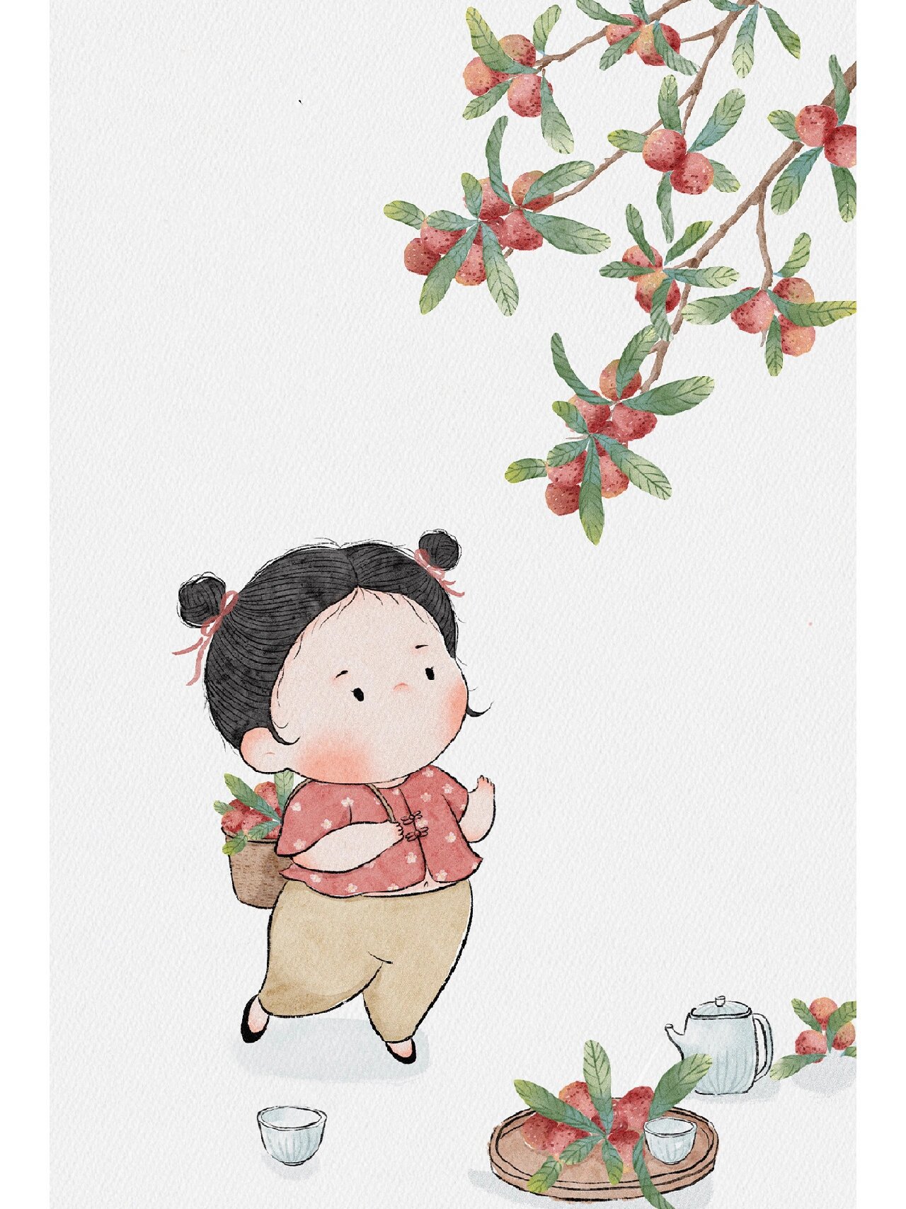 夏至|杨梅|节气手绘