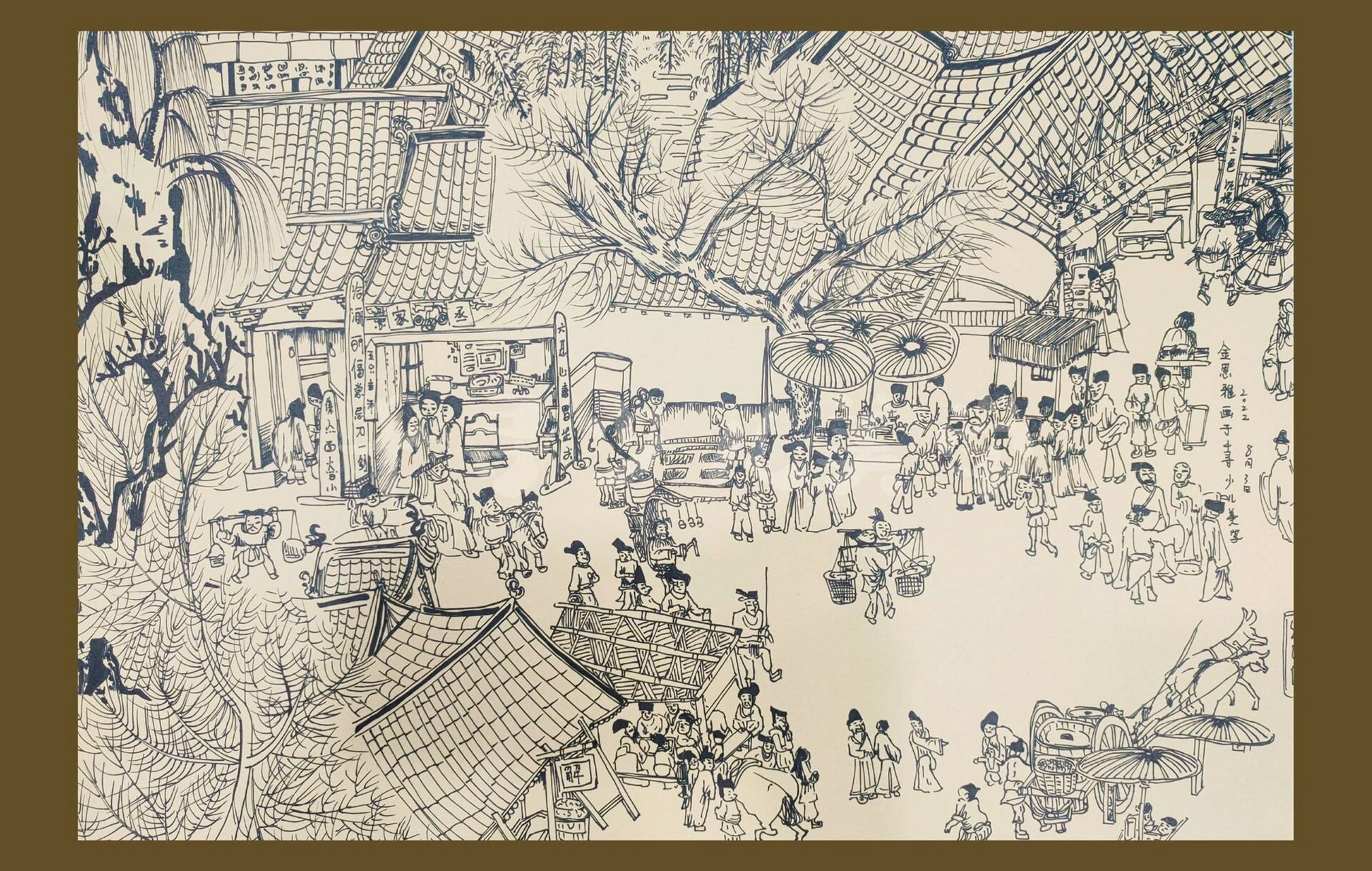 小学生笔下的清明上河图 小学生临摹清明上河图 	 了解北宋民间风俗