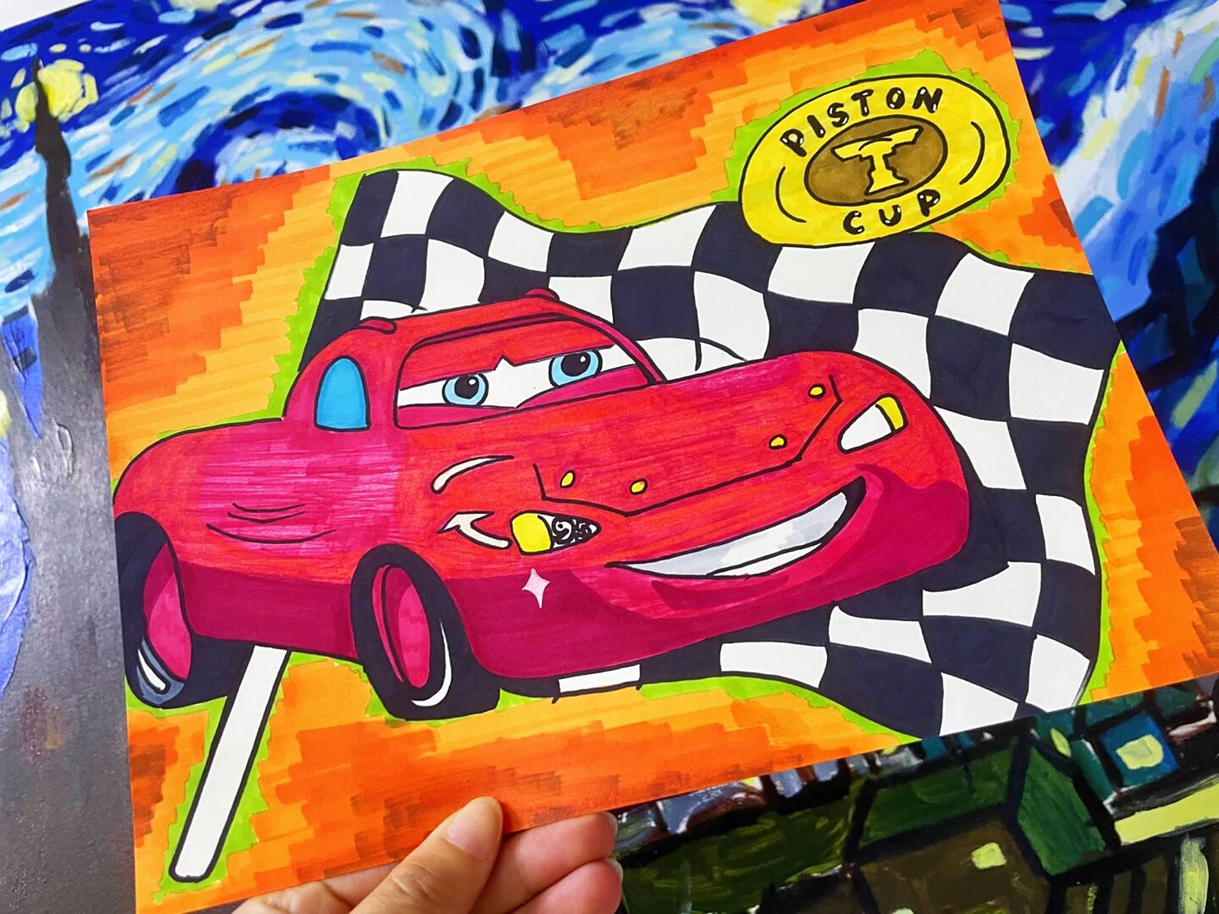 画画的日常# #笔记灵感# 今天带领孩子们画作业汽车总动员#画画# #简