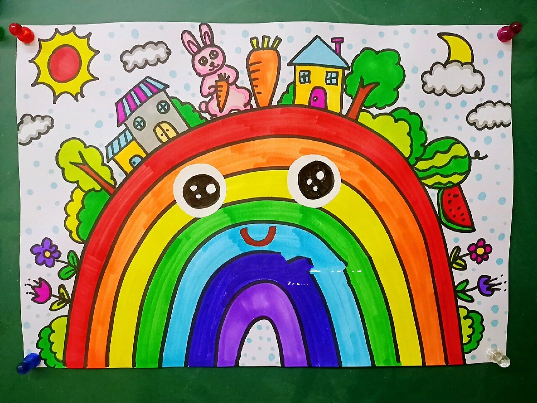 儿童简笔画桥涂色图片