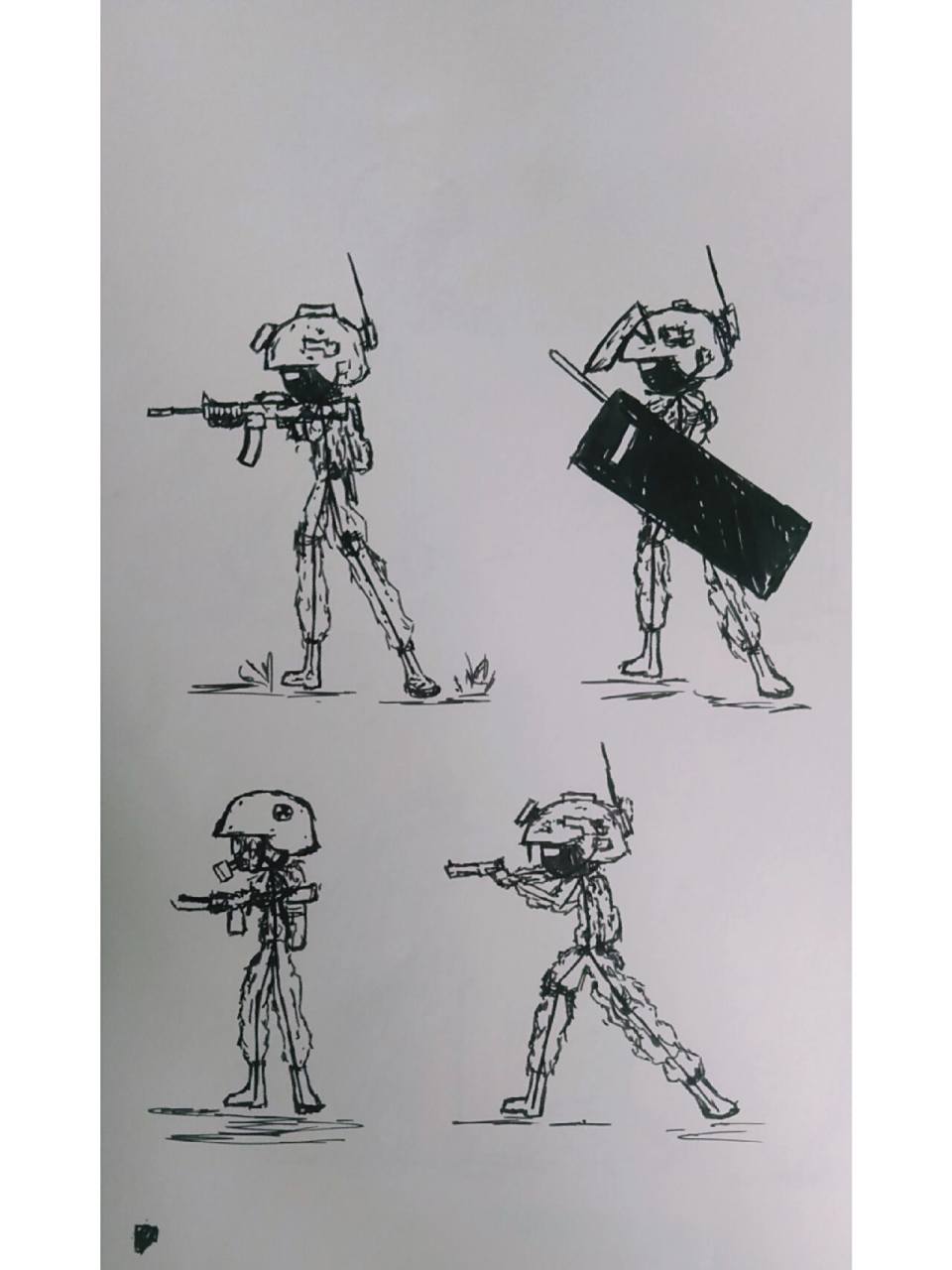 第一次尝试画火柴人特种兵. 尝试一下.