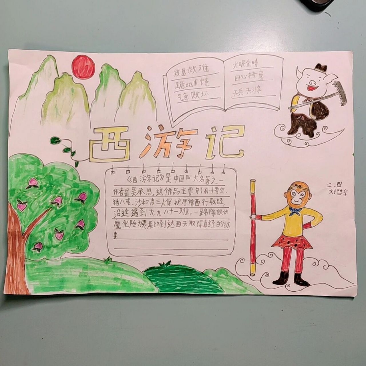 西游记手抄报四大名著手抄报阅读手抄报