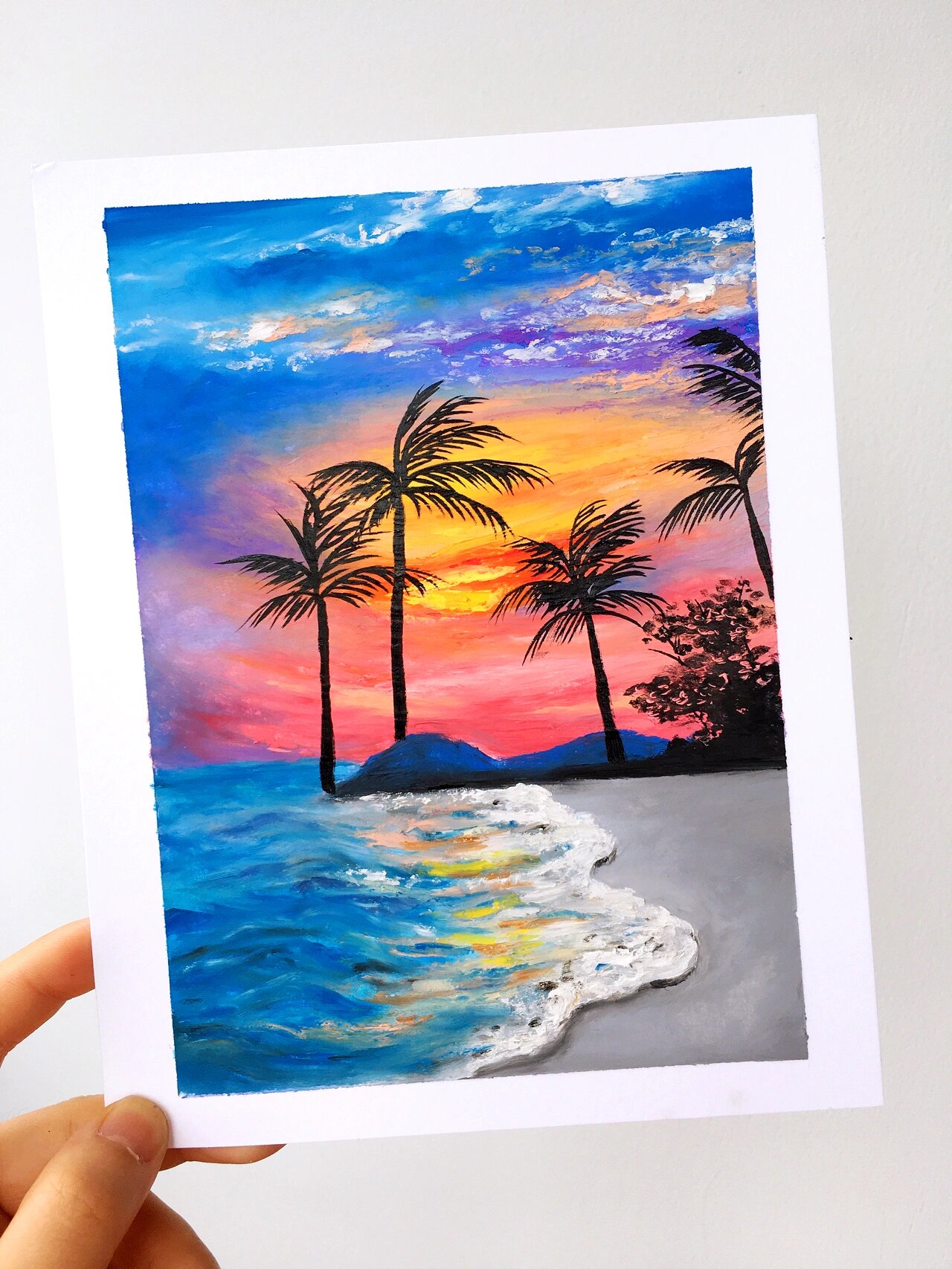 油画棒 海边风情