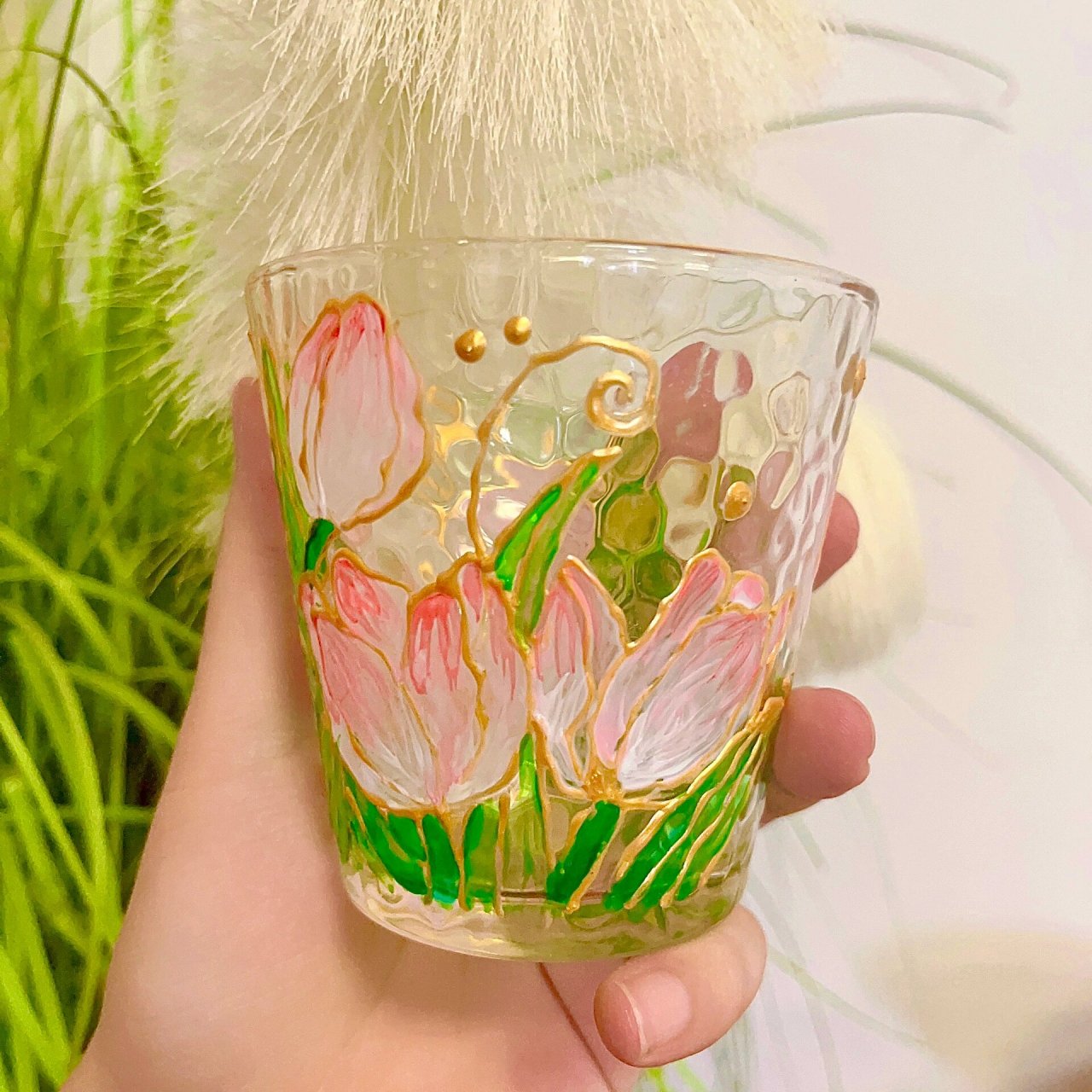 暖场diy丨手绘玻璃杯甜美系列丨主图➕材料 手绘玻璃杯是一款可以