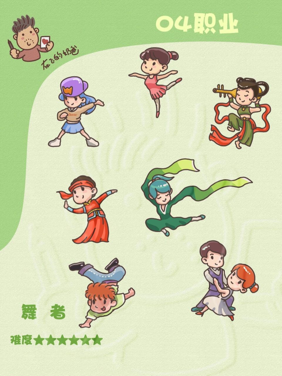 舞蹈 简笔画 舞蹈 民族舞 爵士舞 交际舞 街舞 插画形象参考