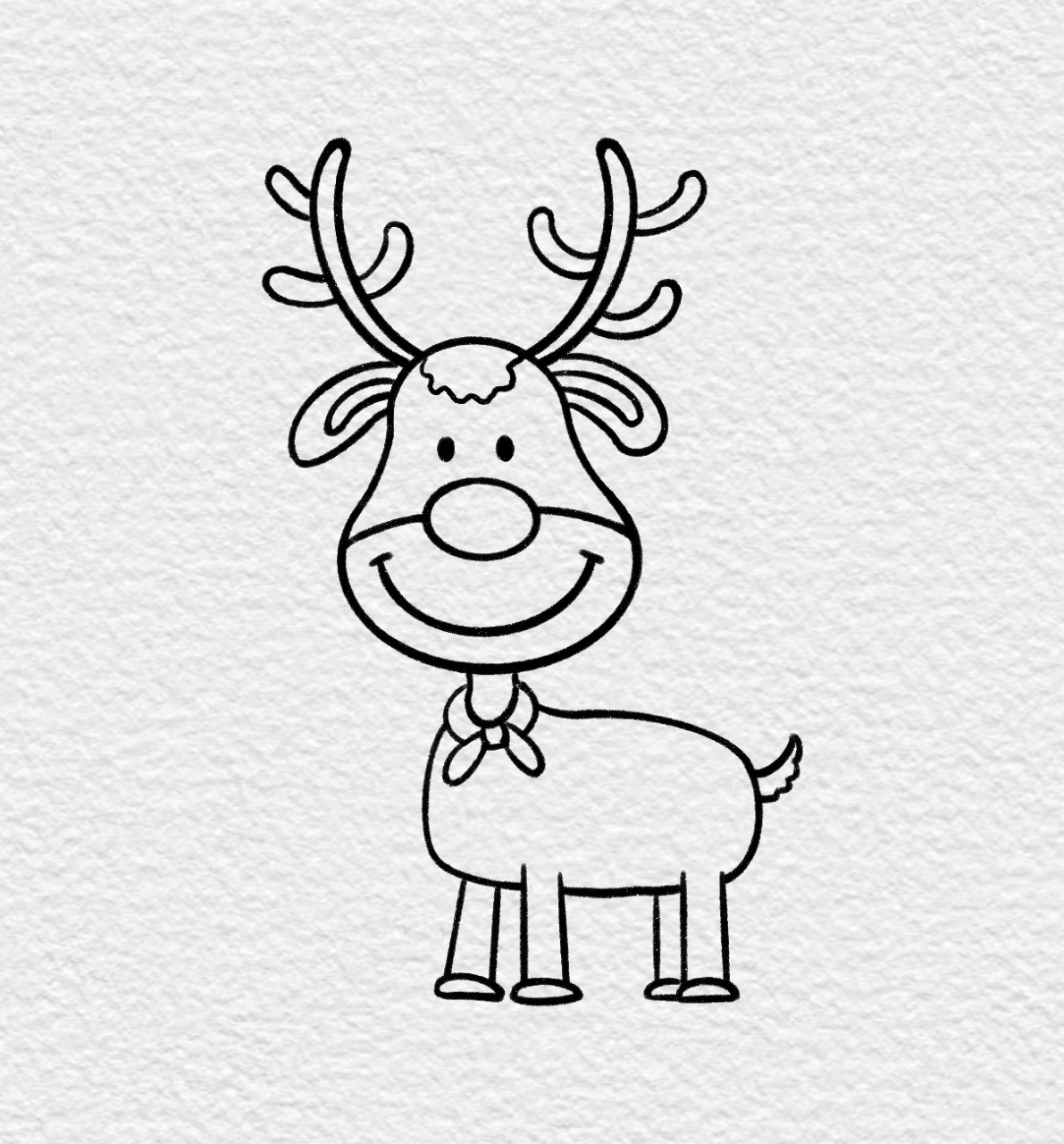 99零基础简笔画|驯鹿步骤图 圣诞老人的鹿—驯鹿呦