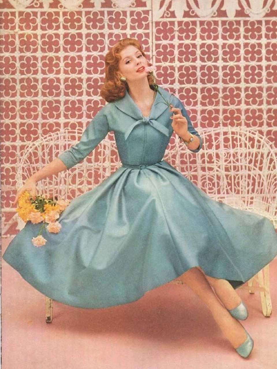 no.45|冬去春来,1950s复古优雅大摆连衣裙