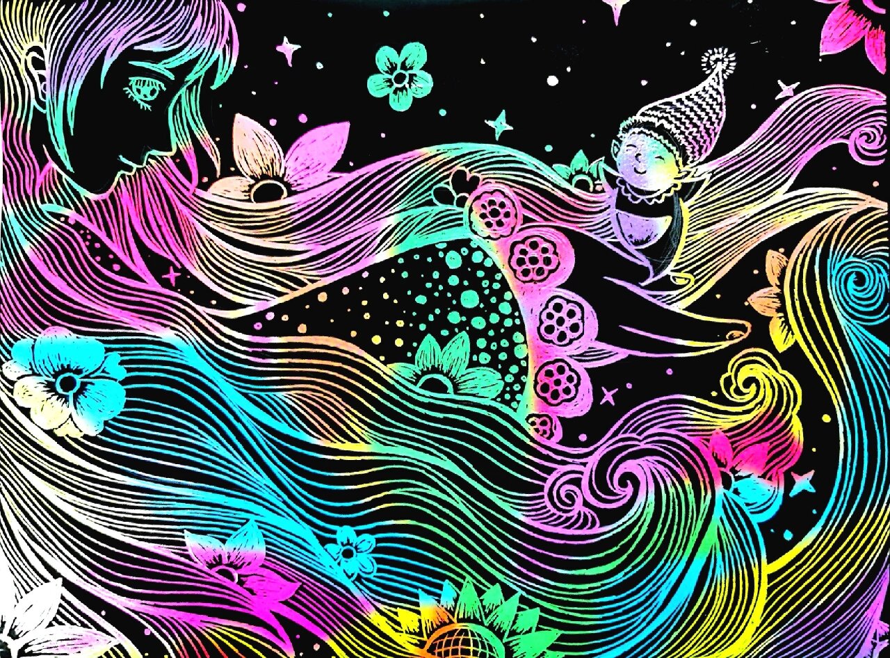 五年级学生《快乐刮画》作品