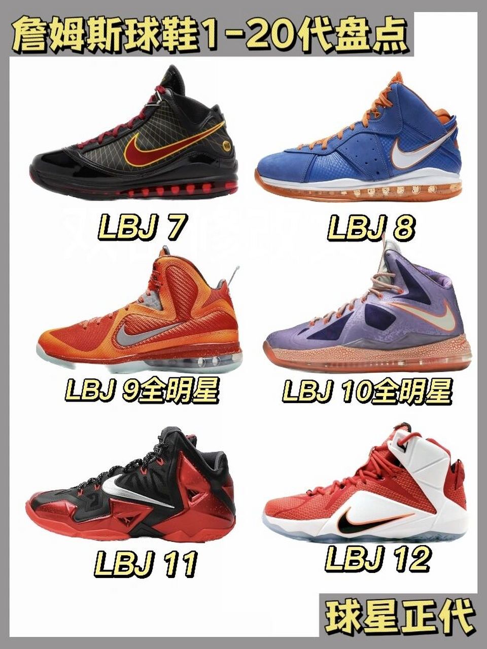 詹姆斯1-20代球鞋 真的不容易 还是希望老詹再多打两年#詹姆斯# #篮球