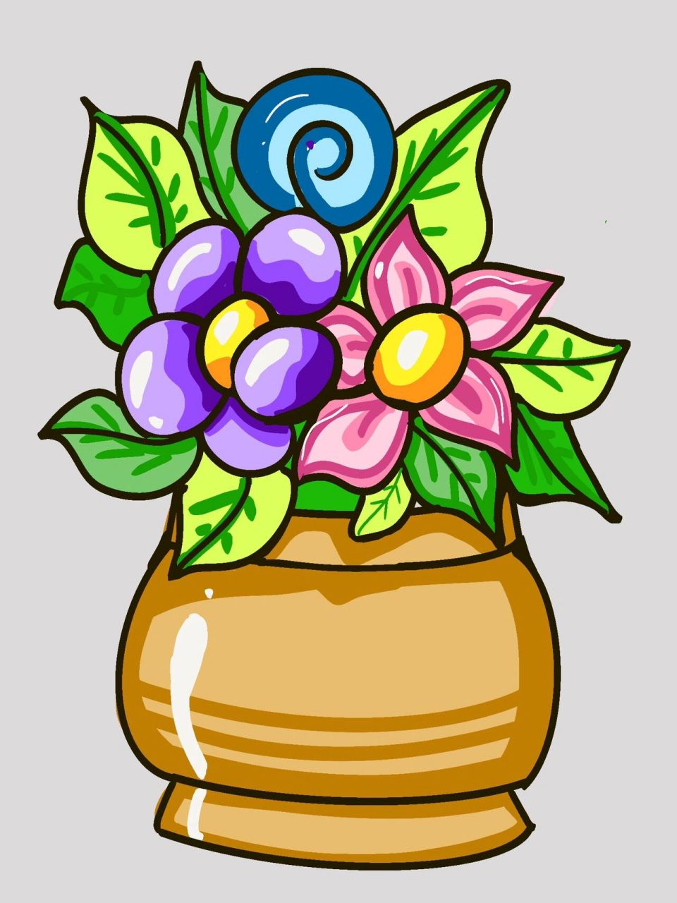 少儿美术-花瓶 少儿美术-马克笔绘画.小花瓶 1.