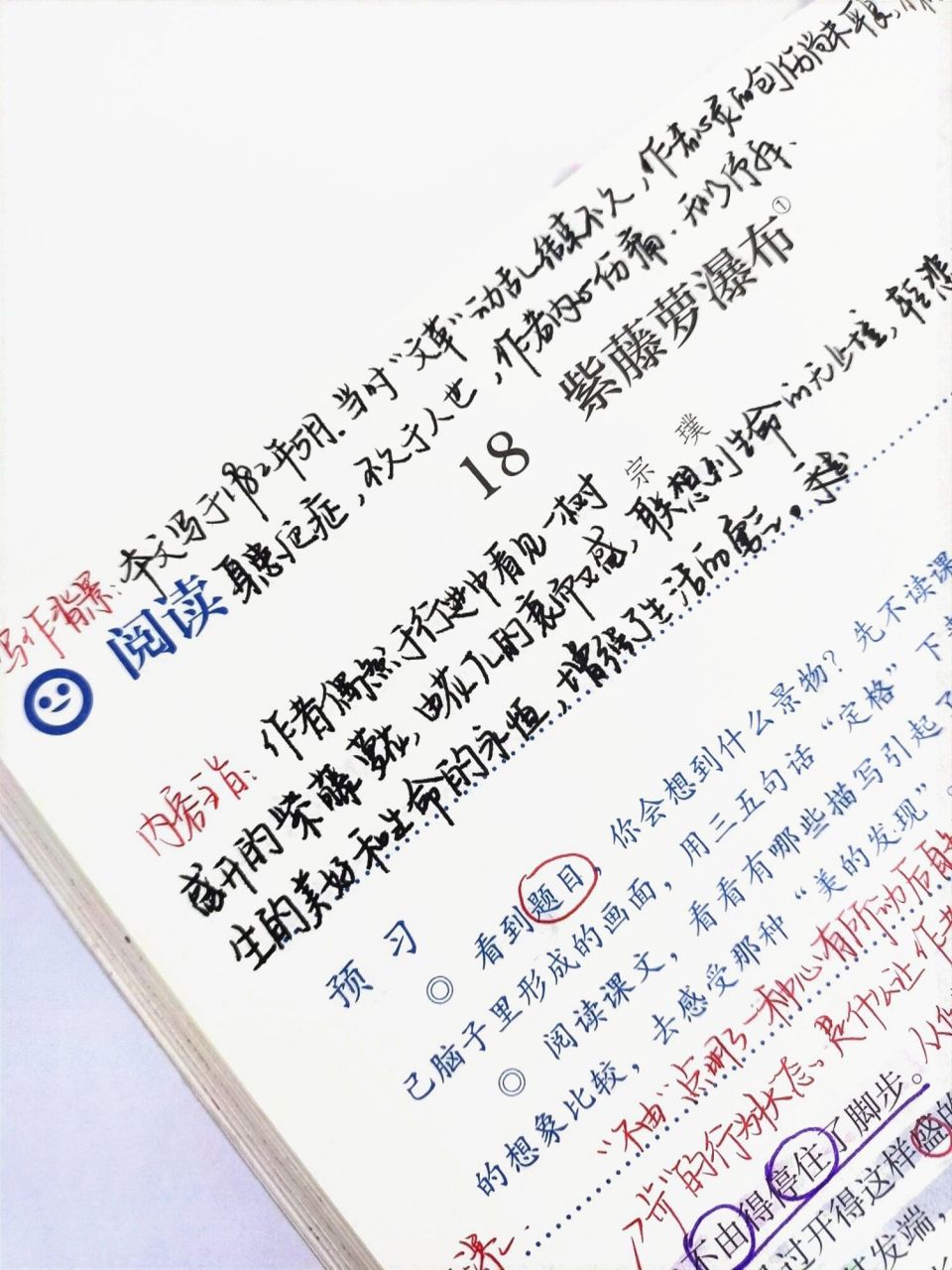 七下语文笔记Ⅰ18.紫藤萝瀑布