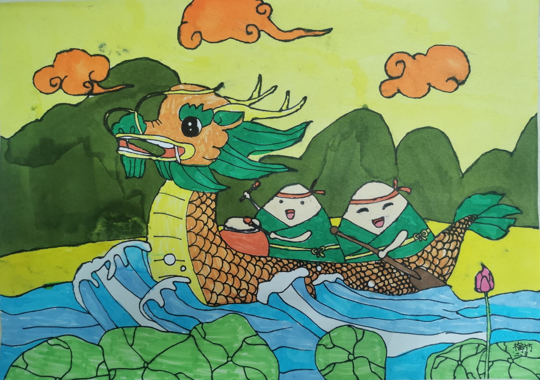 端午节创意儿童画/传统节日学生作品分享 端午节快要来了~ 很多小朋友