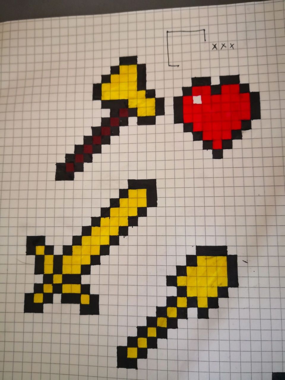 我的世界—像素画 金剑画错了.