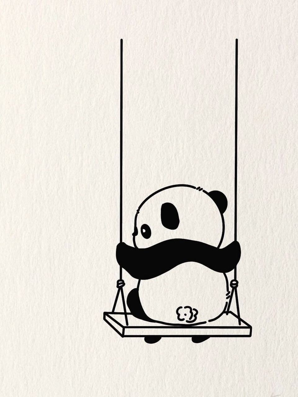 简笔画教程—荡秋千的小熊猫 谁还没个秋千梦啊