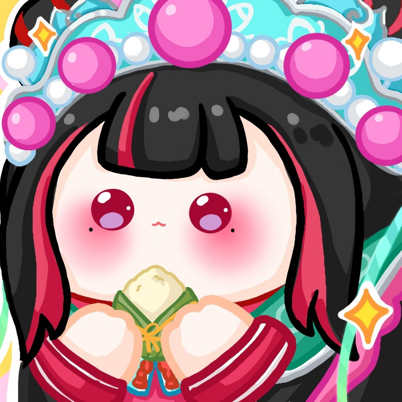 momo但是川剧少女梧桐 重新发下,画了扇子版本p2是粽子版本