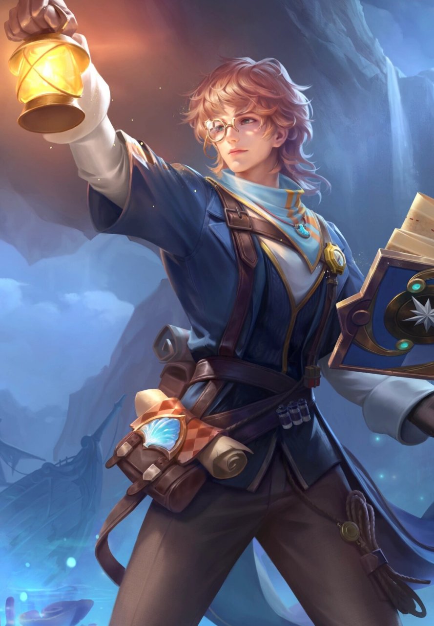 王者荣耀|张良-古海寻踪 高清海报 清秀卷毛小伙