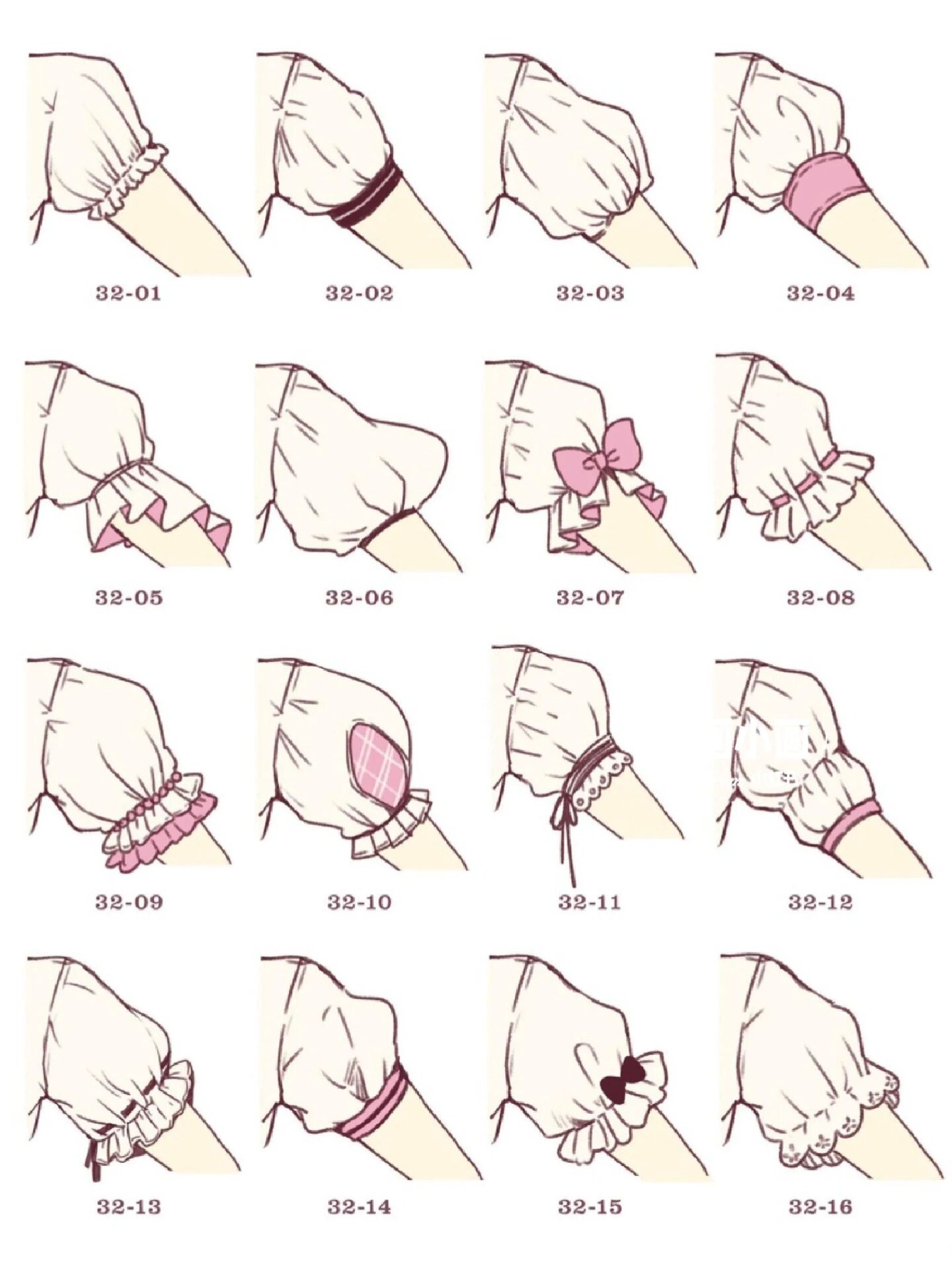【袖子画法】动漫服饰长袖,短袖绘画参考