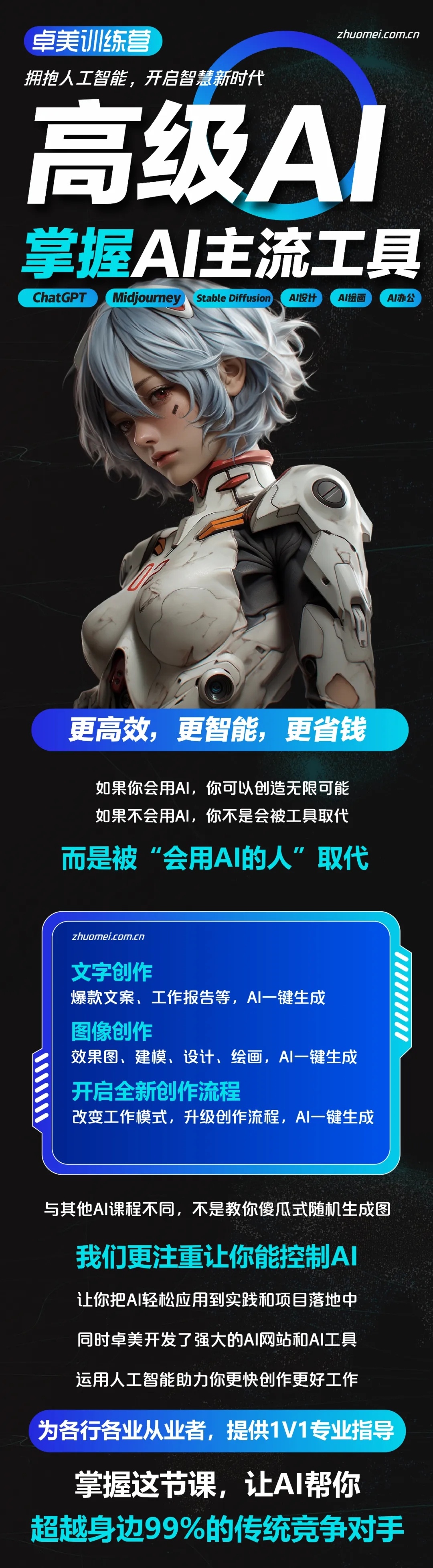 【卓美高级ai工具课程】 € 拥抱人工智能,开启智慧新时代 掌握这节课