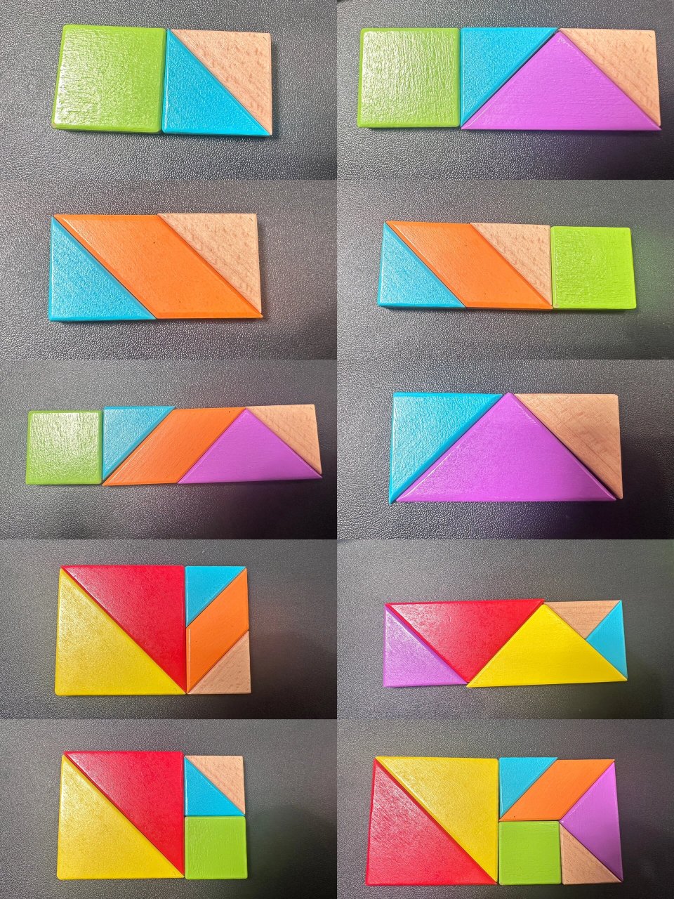 一年级数学|七巧板拼长方形的16种拼法💫 📖📖📖 ⏰ 2024.