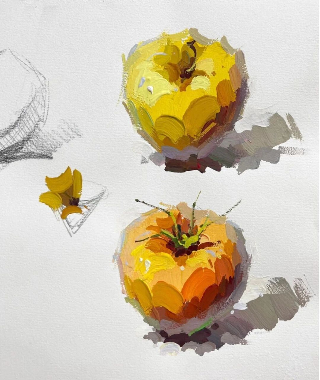 色彩苹果的画法步骤图图片