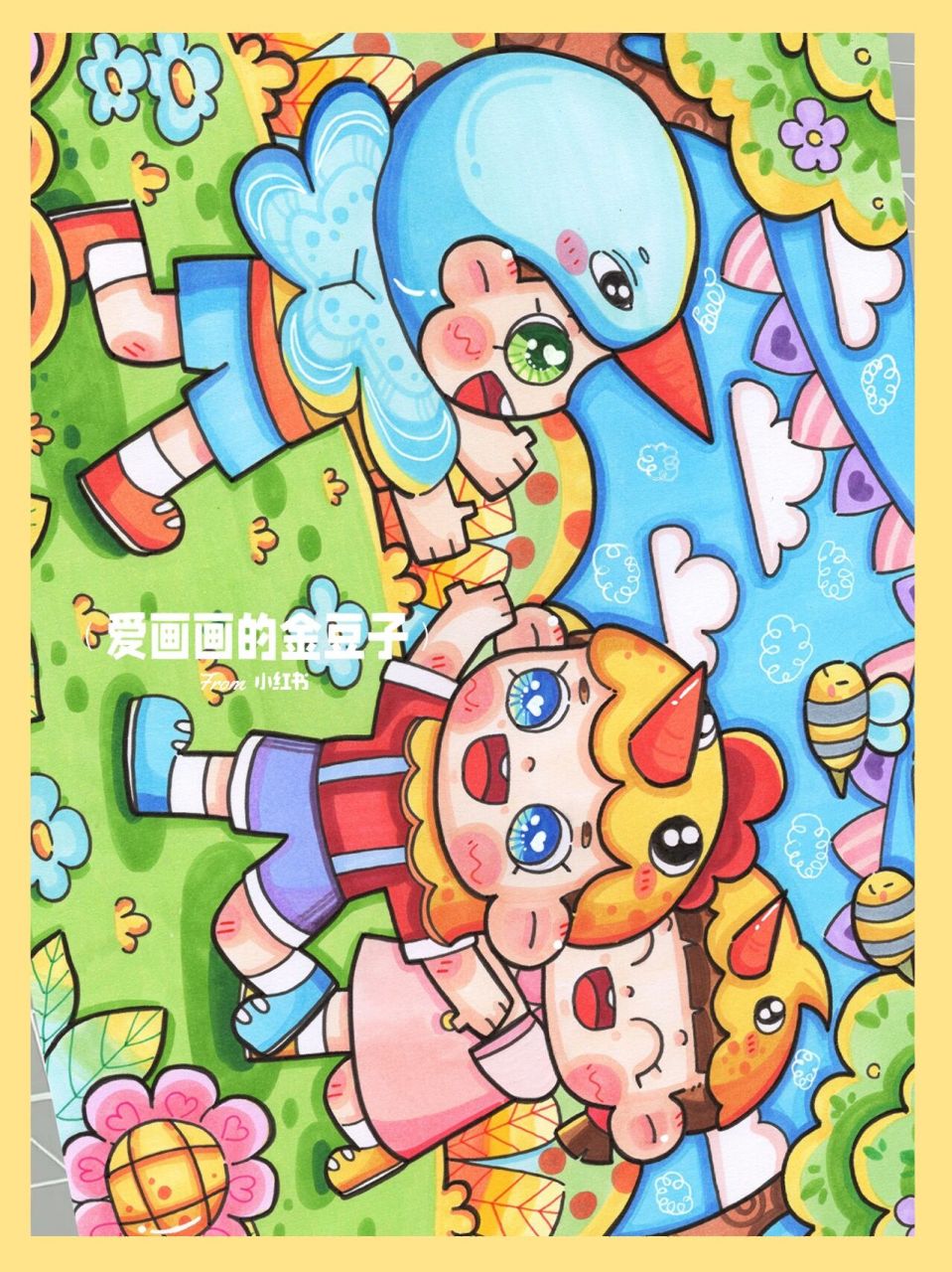 老鹰捉小鸡主题画 春天儿童画 幼师考编素材 适用于老鹰捉小鸡 我和我