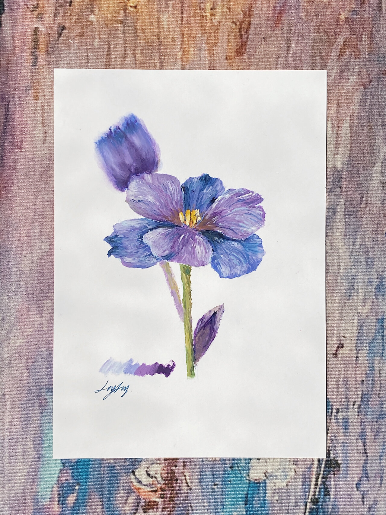 油画棒|97蓝紫色郁金香93附详细步骤图