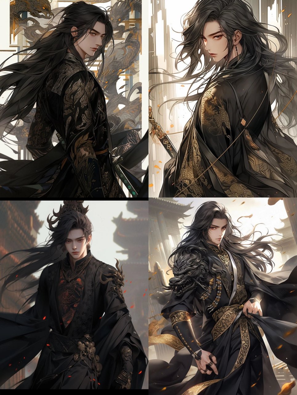 古风美男|黑发持剑
