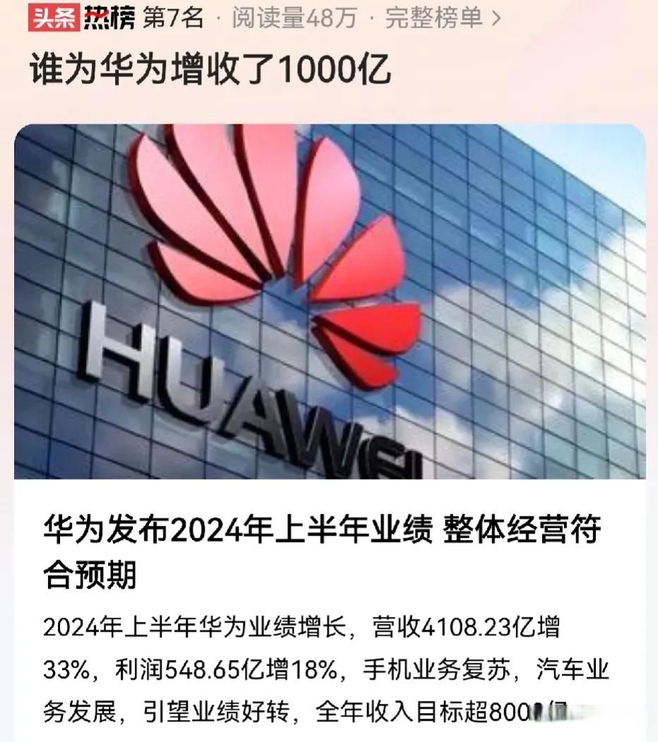 谁为华为增收了1000亿!还能是谁?支持国货的消费者呗.