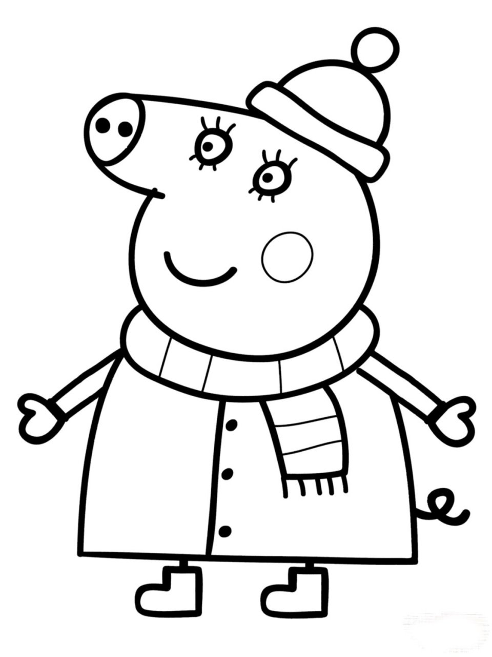 97小猪佩奇涂色简笔画素材 | 120张93分享 96幼儿绘画涂色启蒙