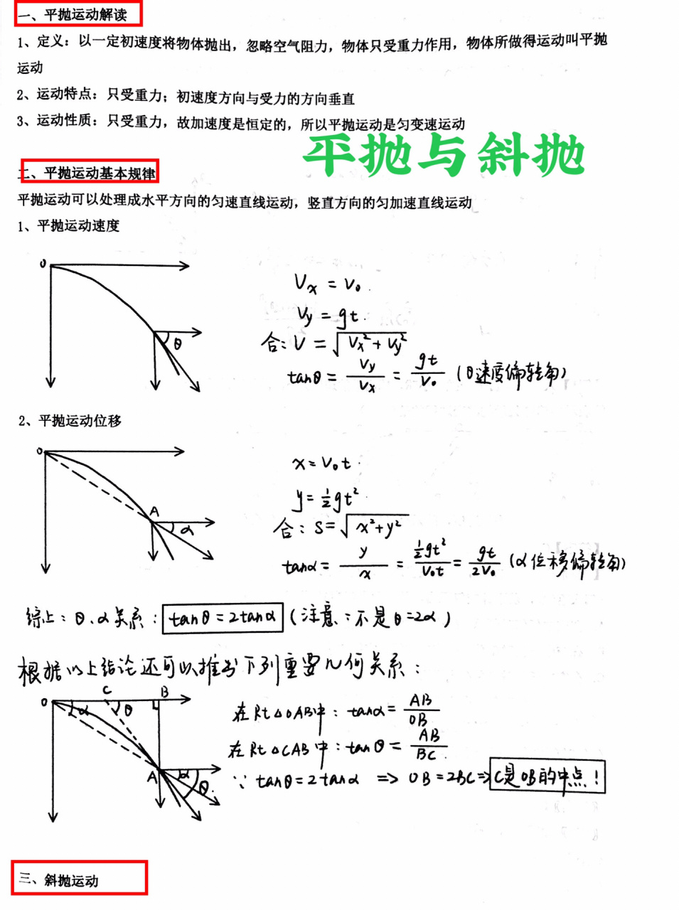 斜面抛体运动图片