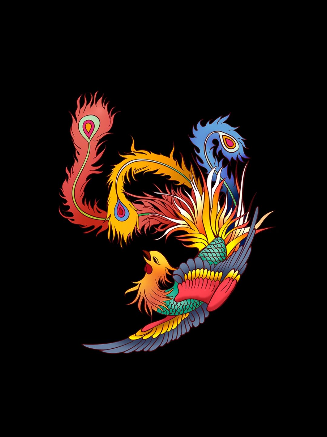 素材|中华文化吉祥物国潮免抠元素png|凤凰 自古以来凤凰是传说中的