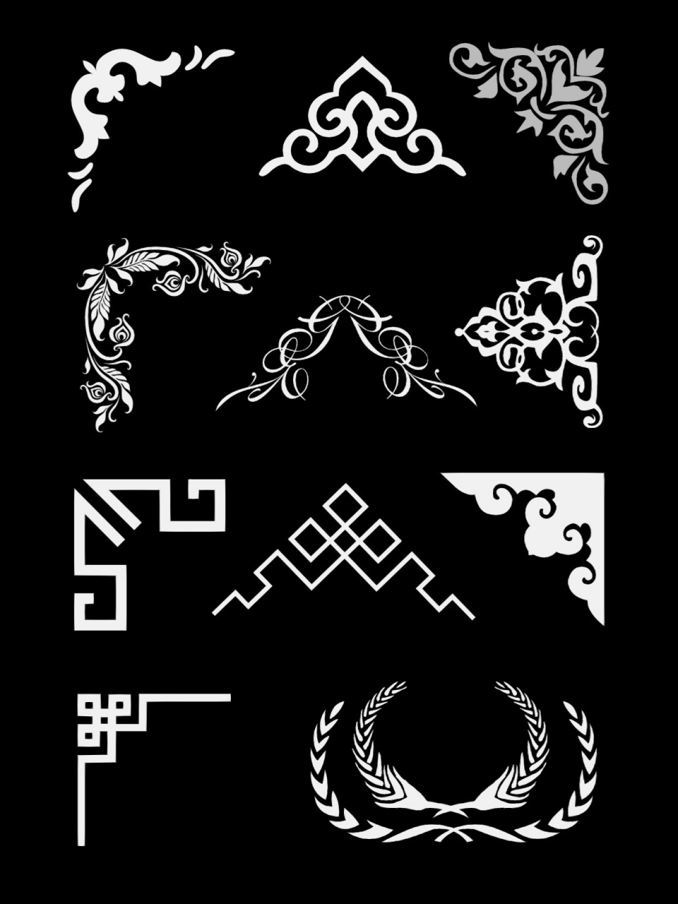 欧式中式边框装饰花边|免扣素材 晚上好!宝宝们.