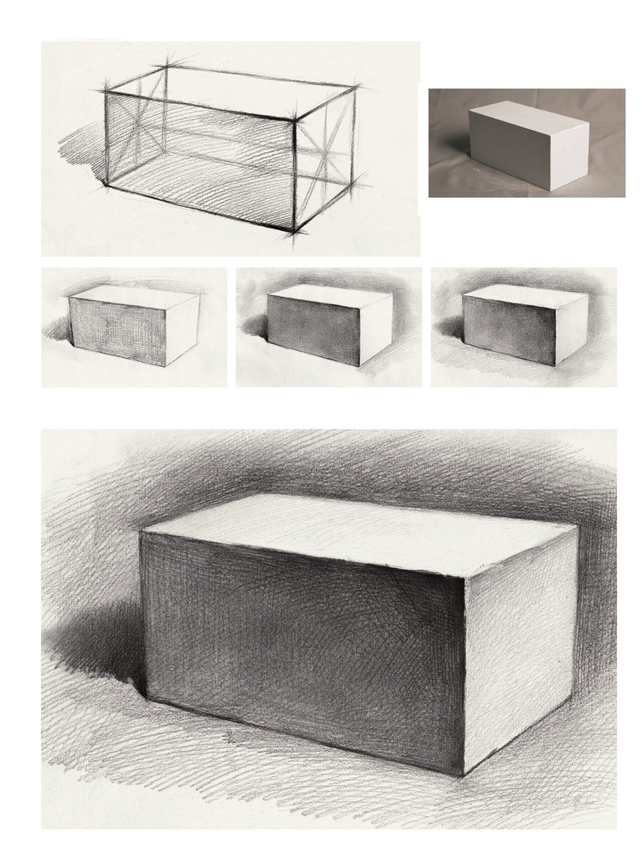 新手入门素描几何体临摹全步骤图