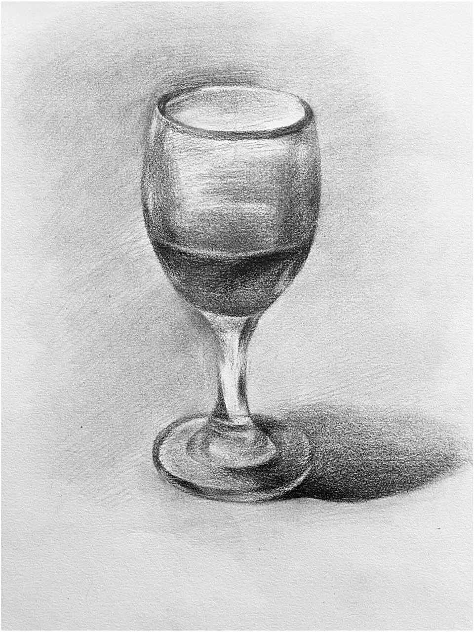 素描【红酒杯】步骤,教你画红酒杯.