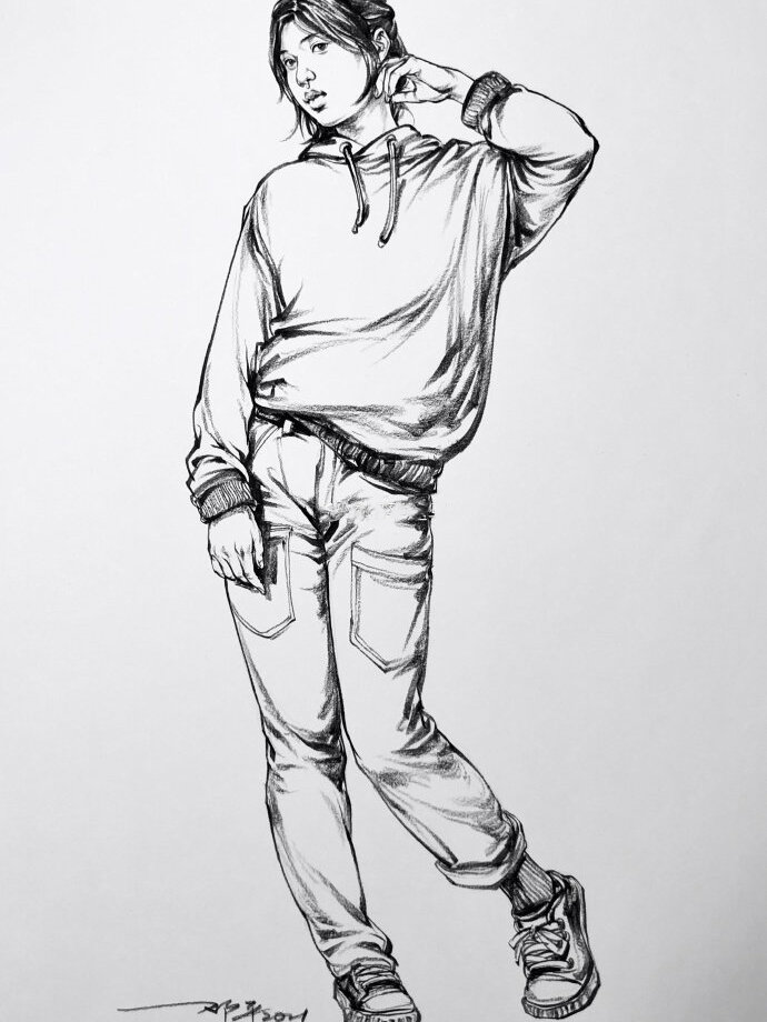 速写|联考必备⚠️单人速写集锦 作者:邓平老师