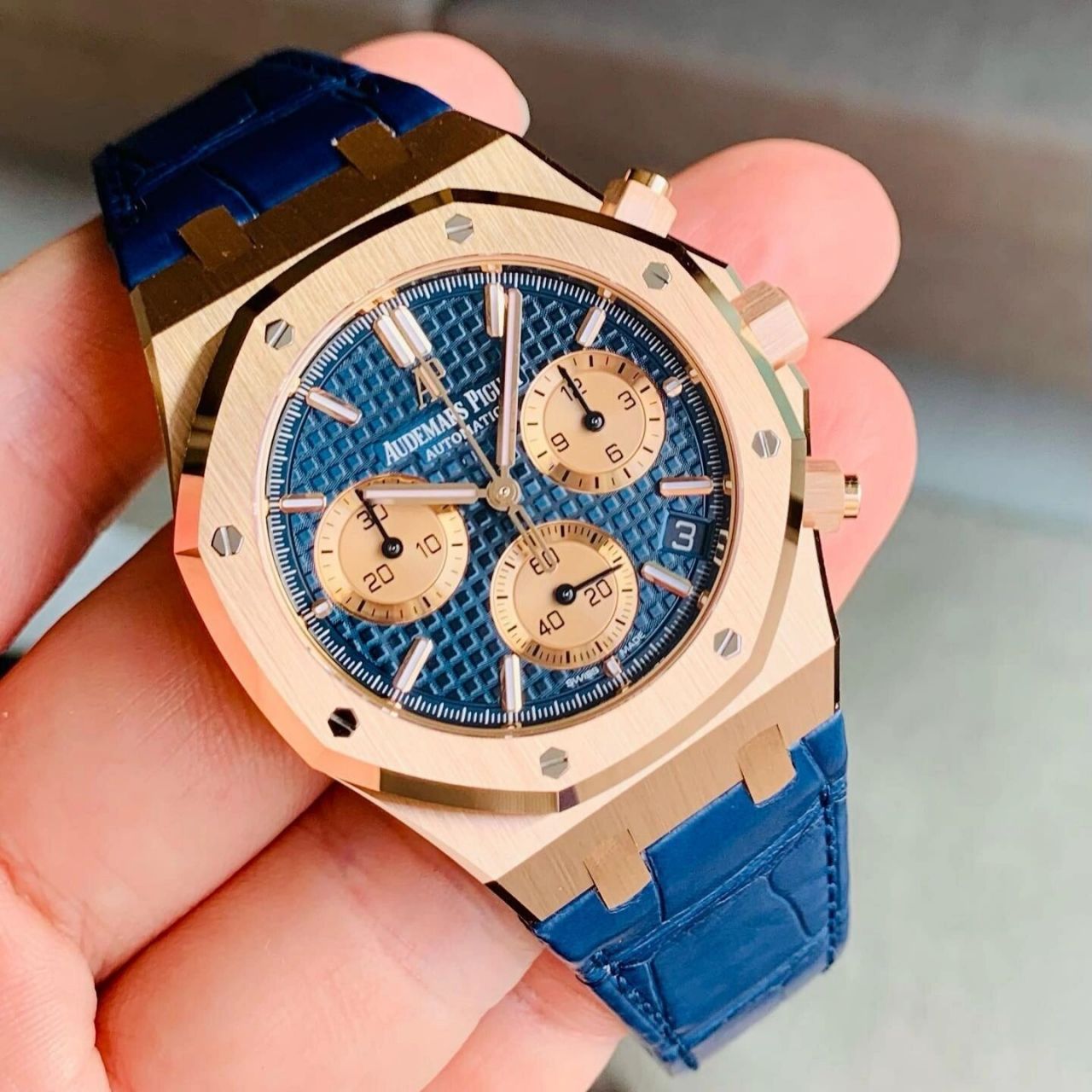 新款金眼睛蓝皮ap26239or,21年全新双卡 99爱彼皇家橡树26239or