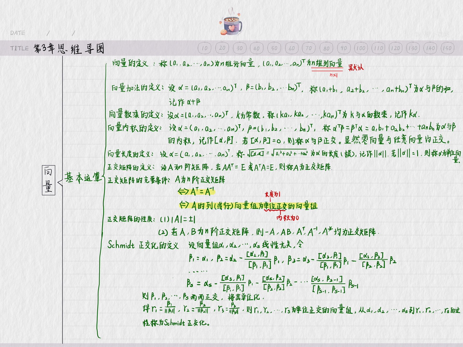 线性代数第三章思维导图 笔记分享