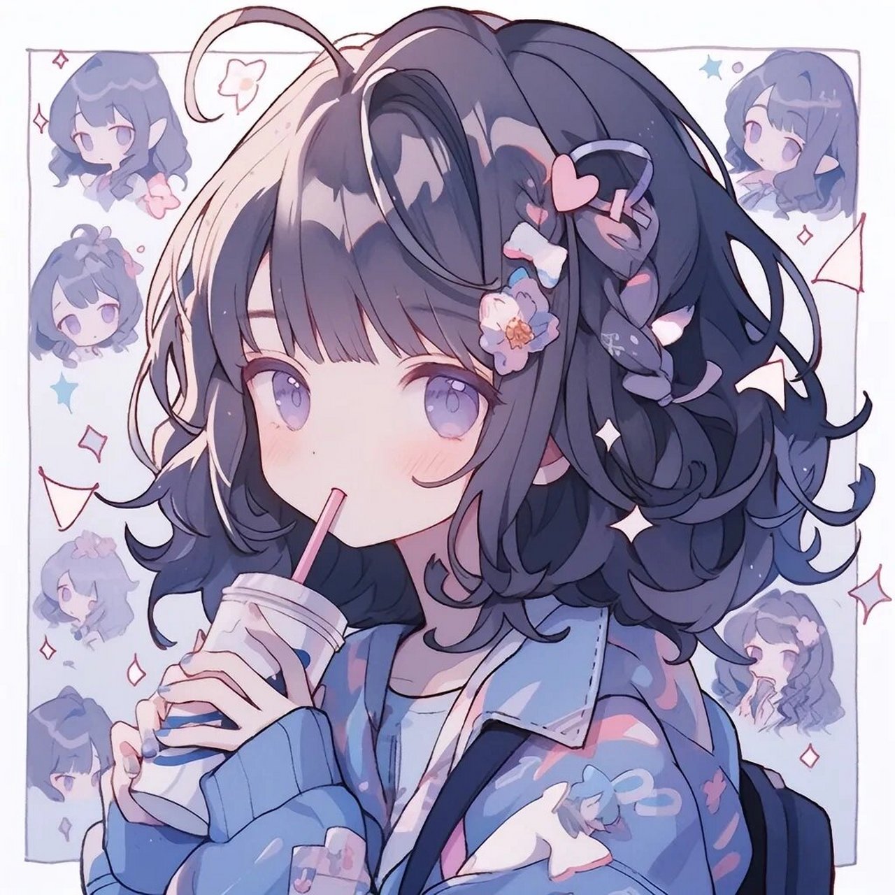 可爱感动漫头像,奶茶少女 #好看的女生头像# #动漫女生头像# #动漫