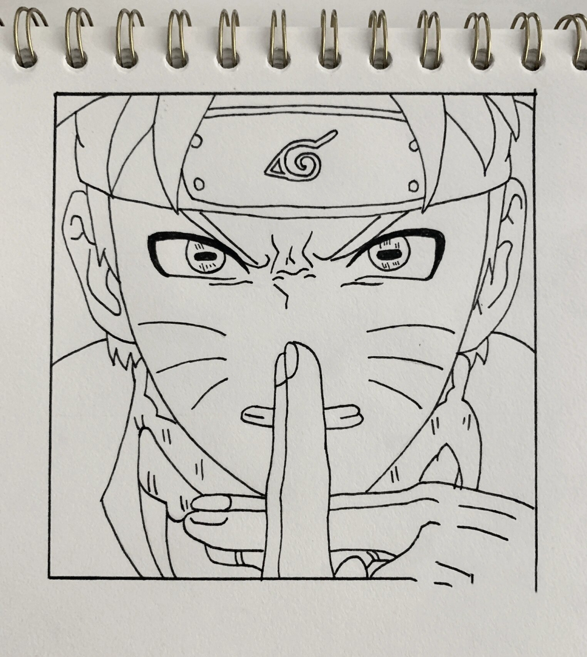 手绘|火影忍者·鸣人98附线稿过程 漩涡鸣人来啦,——— 边框:12x12