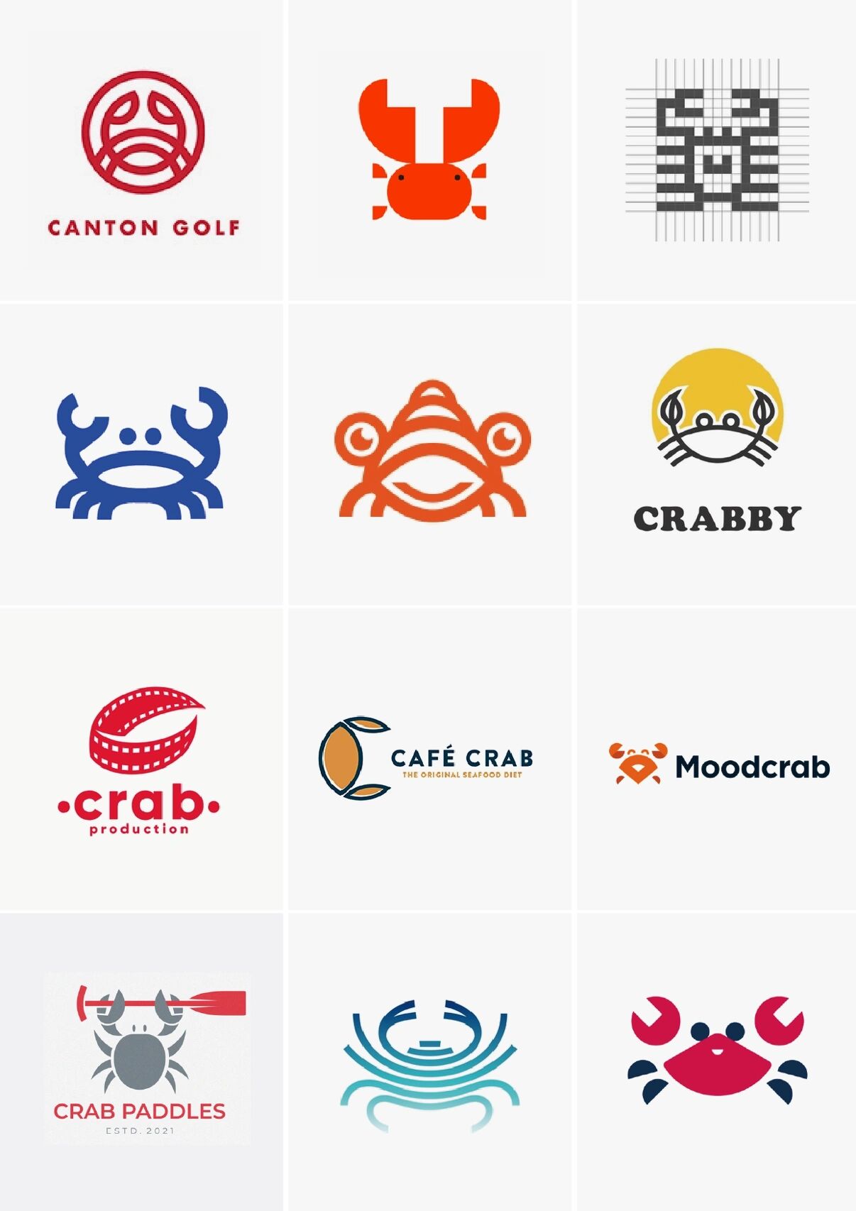 【420期】一百款螃蟹图形标志logo设计集合