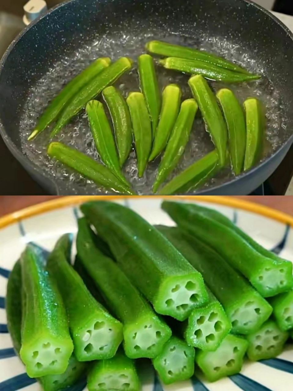 白灼秋葵,最好吃最简单的做法 食材准备:秋葵,大蒜,小米辣 调味料