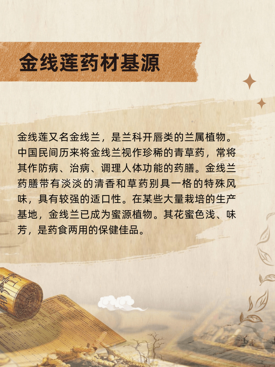 金线莲的主要功效作用 金线兰带有淡淡的清香和草药别具一格的特殊