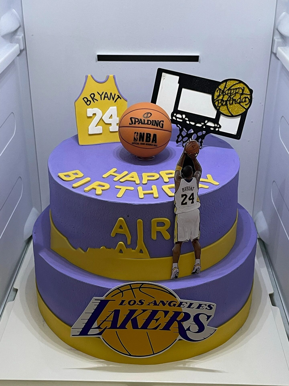 青岛 | 10 8寸科比湖人双层篮球蛋糕 青岛蓝风车动物奶油生日蛋糕 10