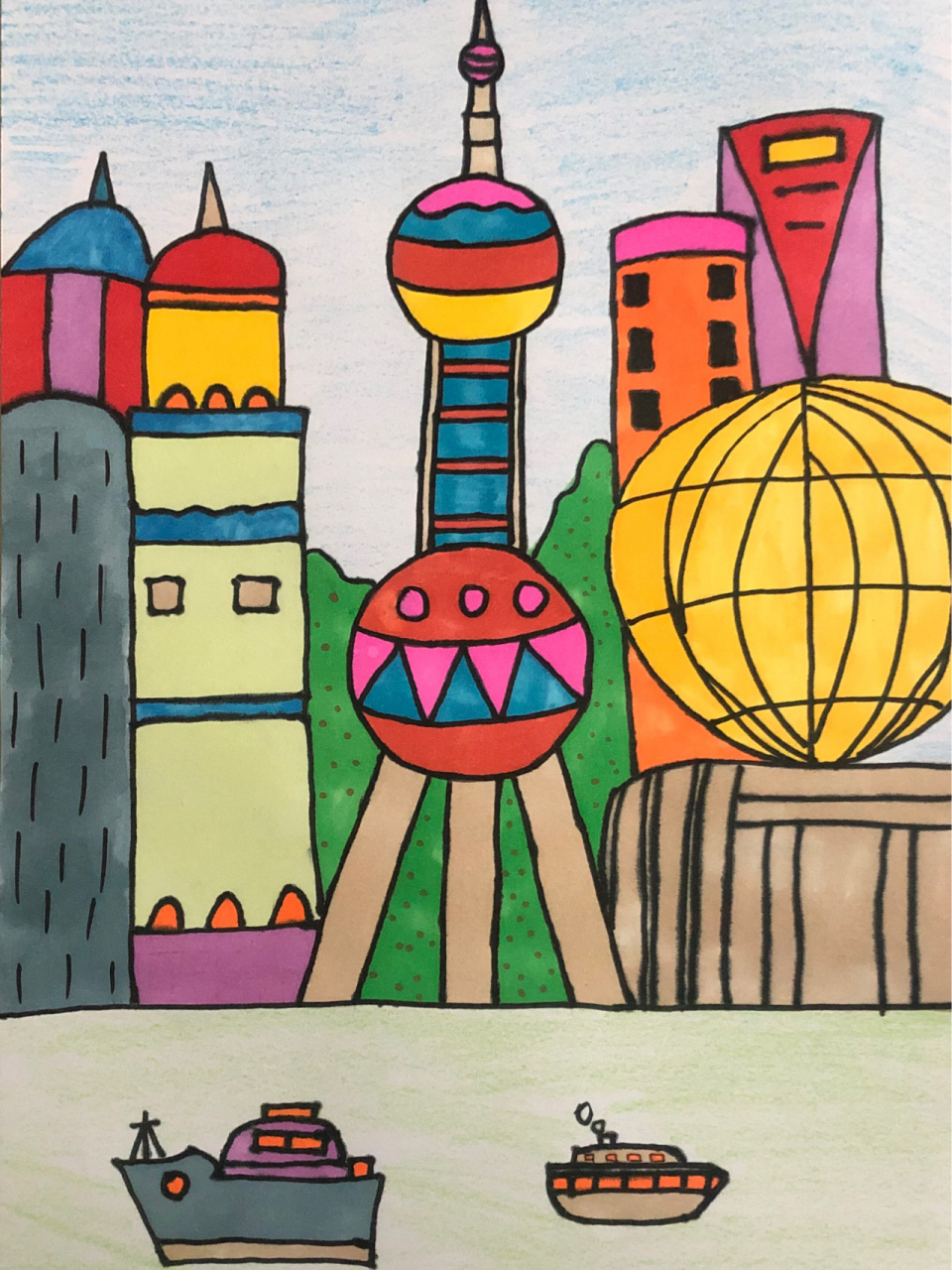 儿童画城市 一等奖图片