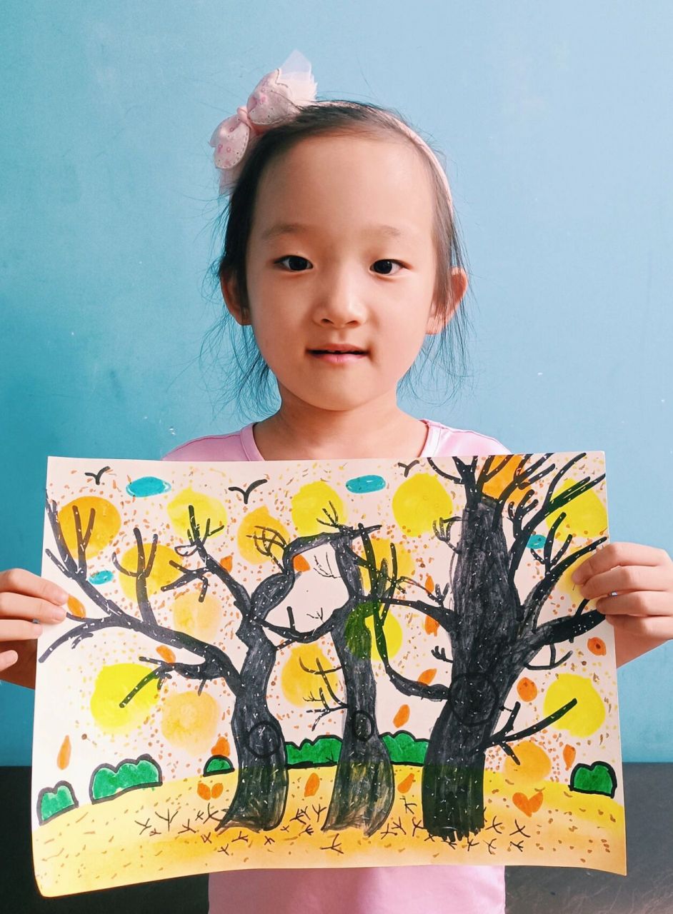 神秘的胡杨林～儿童画 5--6岁小朋友眼中的秋天色彩 一起探索胡杨林的