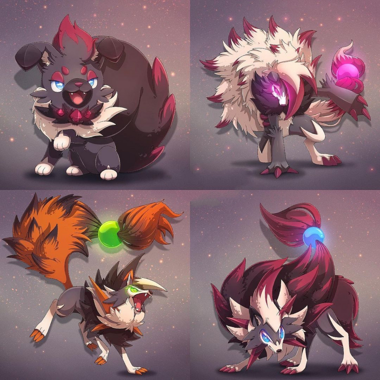 宝可梦 合体系列(七)岩狗狗x索罗亚篇 今天来更新岩狗狗x索罗亚的合体